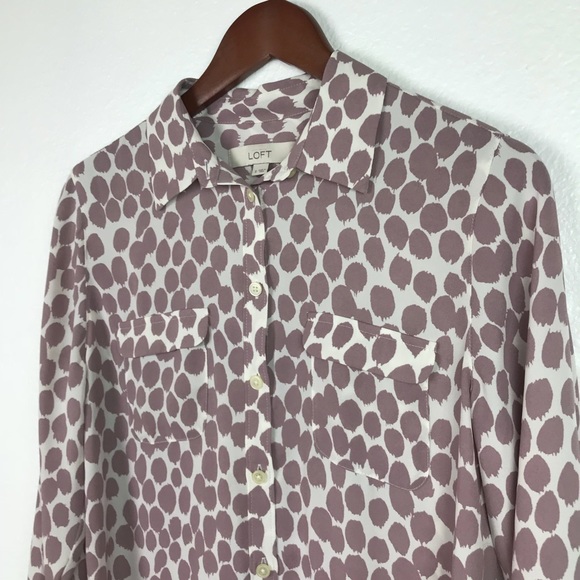 Loft Button Down Blouse Long Sleeve Small - Picture 5 of 7